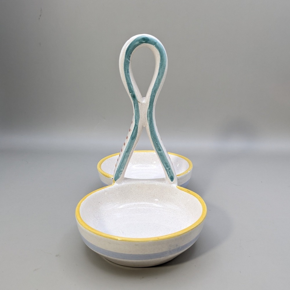 Vintage Ceramiche Deruta Italy Raffaellesco Oil Vinegar Cruet Set Hand Painted - Picture 10 of 13